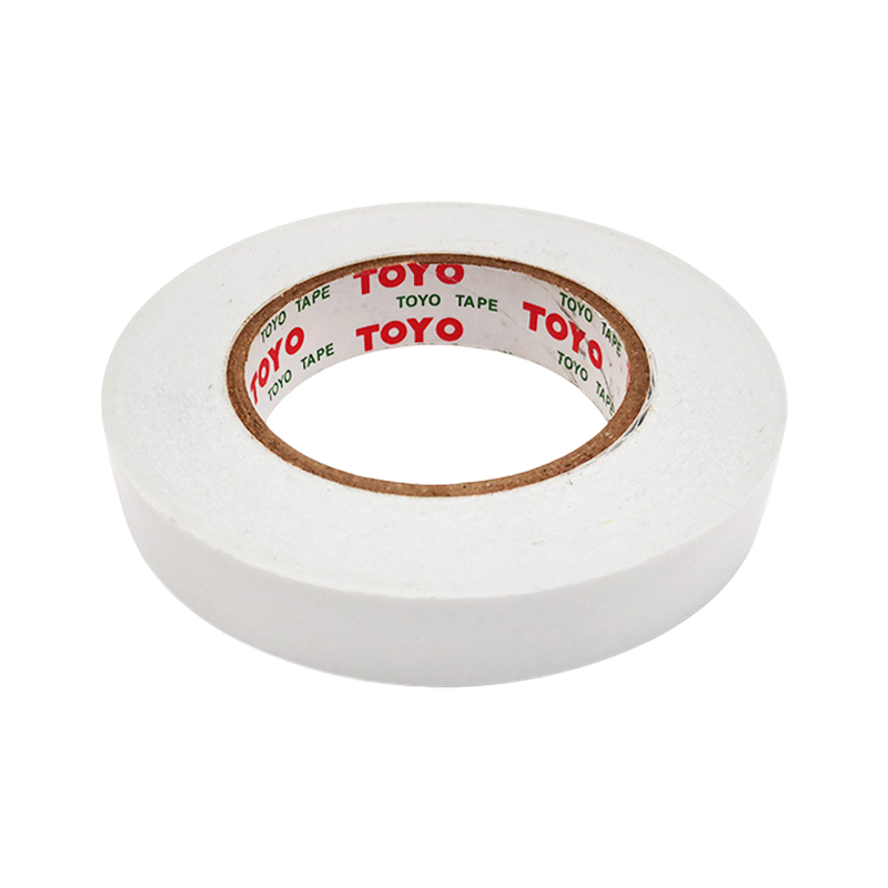 How can double-sided tape be prevented from lifting when pasting on curved surfaces?